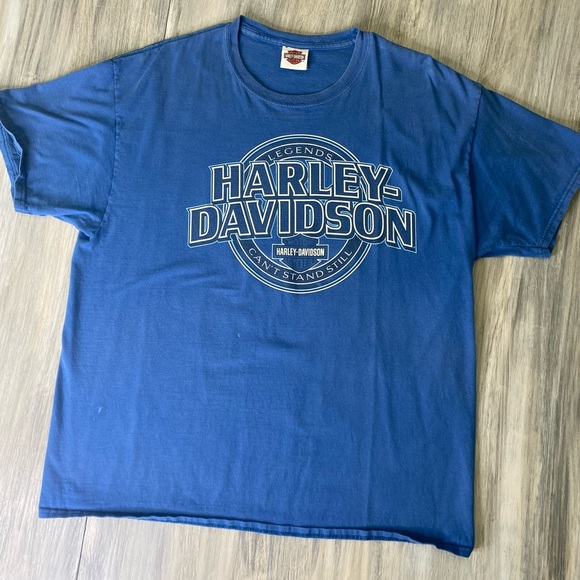 Men’s Harley Davidson T-shirt Flint, Michigan 100% Cotton XL Blue - Picture 2 of 6